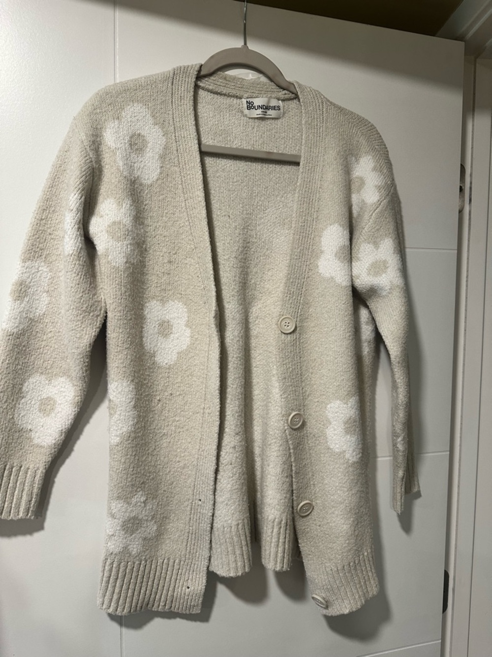 No Boundaries Cream Floral Button Cardigan